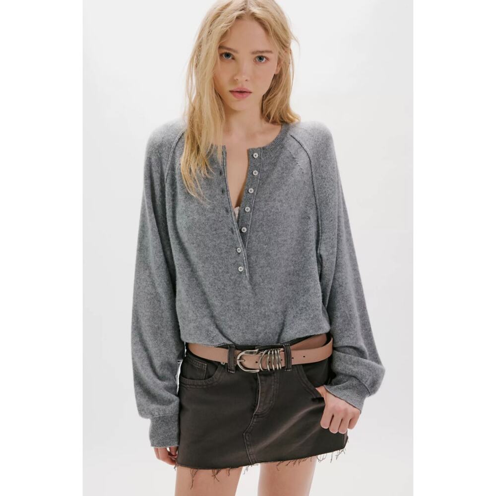 Free People Porta Cashmere Henley Sweater